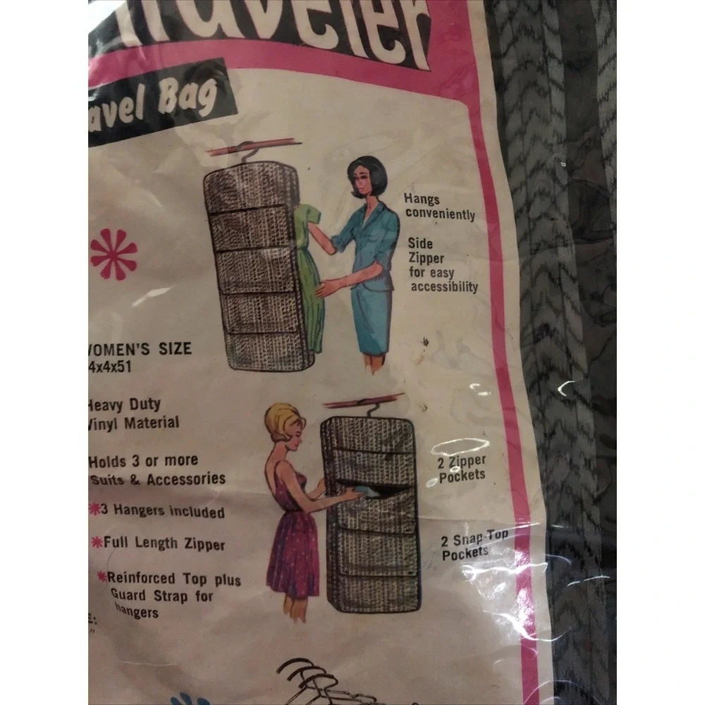Vintage Women's Traveler Garment Travel Bag Laminet Chicago 50's D-206 Movie Set